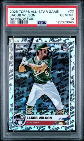 Graded 2025 Topps All Star Game Jacob Wilson #77 Rainbow Foil Rookie RC Baseball Card PSA 10 Gem Mint (ONLINE ORDER ONLY)