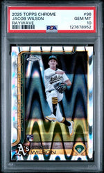 Graded 2025 Topps Chrome Jacob Wilson #96 Raywave Rookie RC Baseball Card PSA 10 Gem Mint (ONLINE ORDER ONLY)