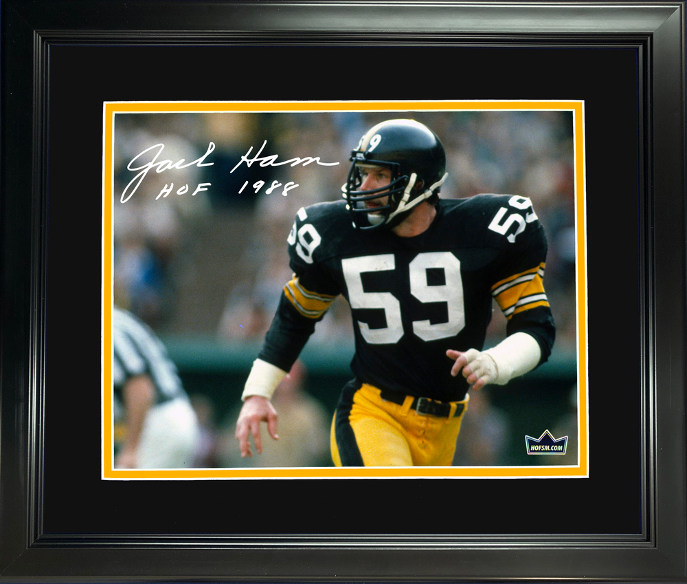 Framed Jack Ham Facsimile Laser Engraved Signature Auto Pittsburgh Steelers 11"x14" Football Photo HOFSM Holo (ONLINE ORDER ONLY)