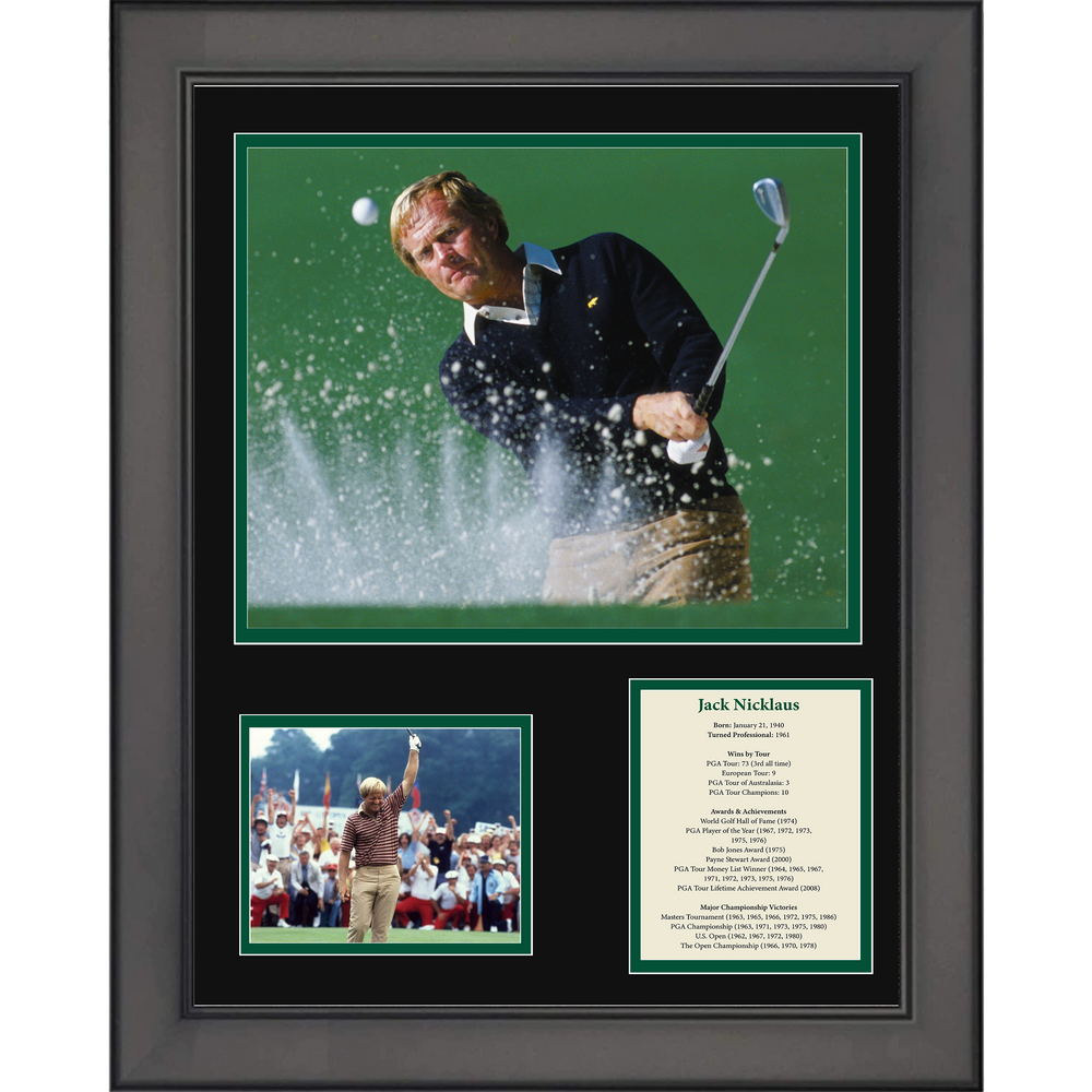 Framed Jack Nicklaus Hall of Fame PGA Golf 11"x14" Three Photo Collage (ONLINE ORDER ONLY)