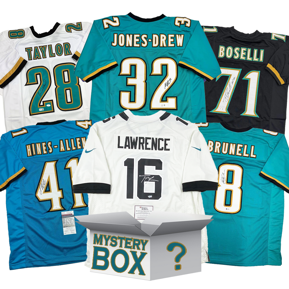 Autographed/Signed Jacksonville Football Jersey Mystery Box with PSA JSA or Beckett COA (ONLINE ORDER ONLY)