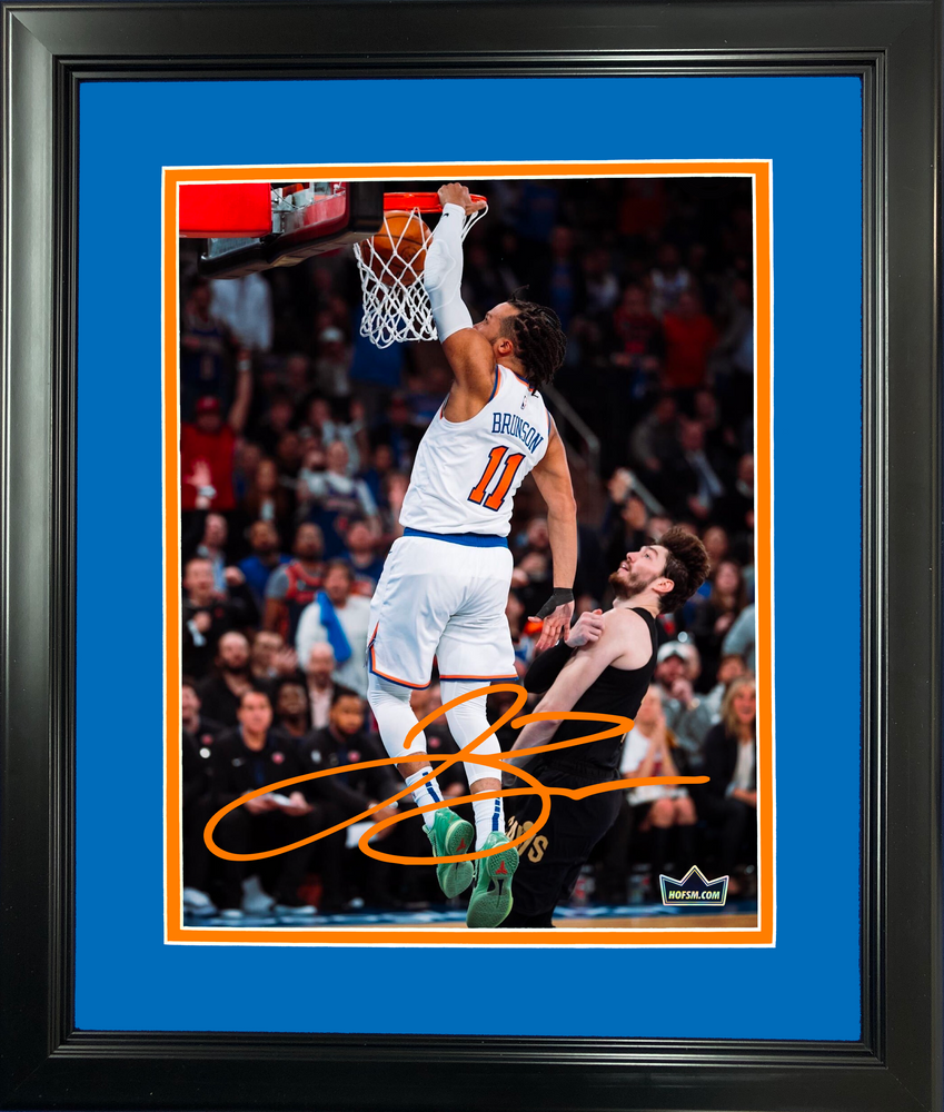 Framed Jalen Brunson New York Knicks Facsimile Laser Engraved Signature Auto 11"x14" Basketball Photo HOFSM Holo (ONLINE ORDER ONLY)