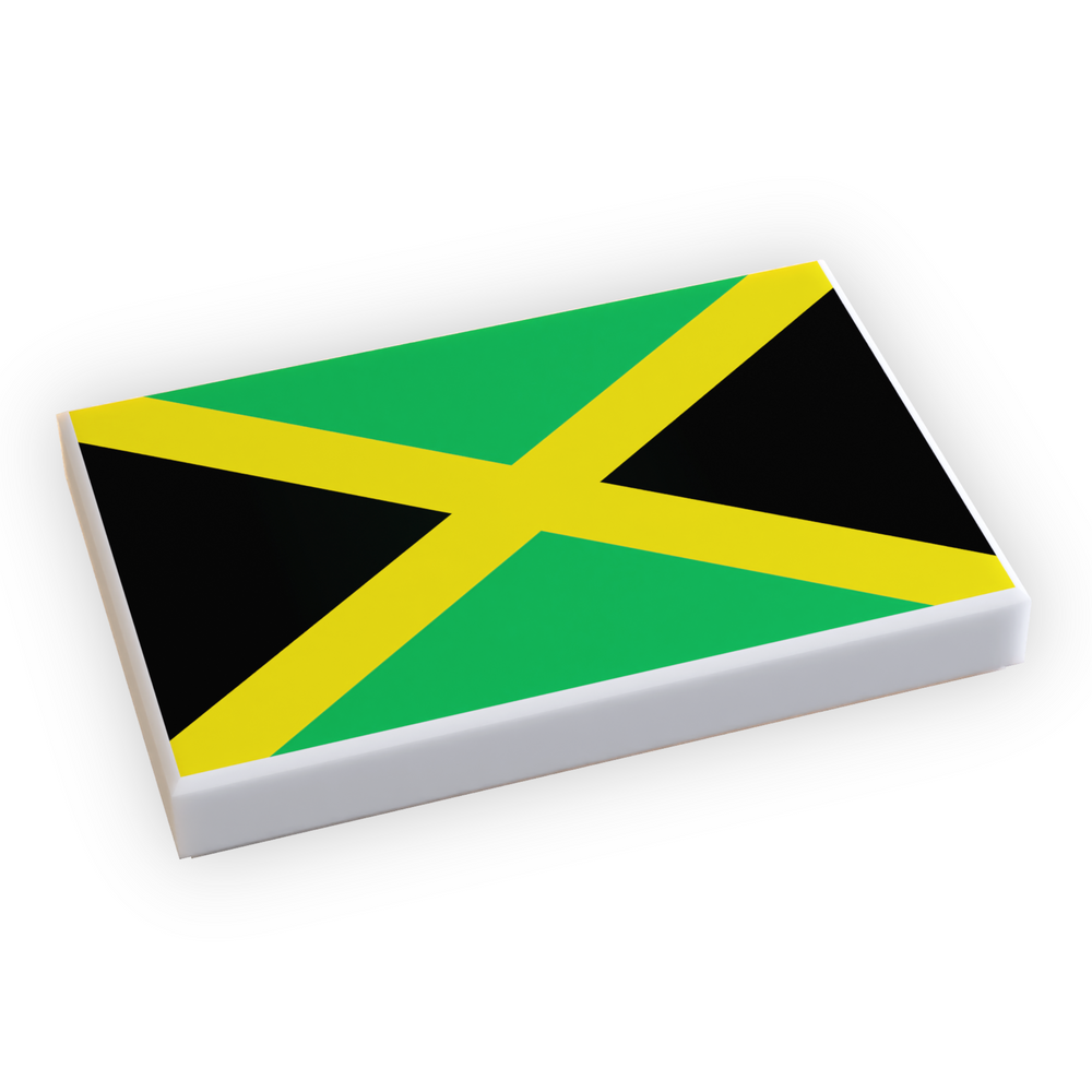 Jamaica Flag (2x3 Tile) made using LEGO part (Online Order Only)