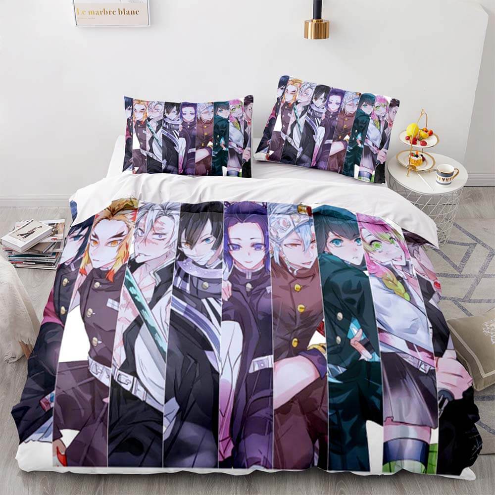 Japan Anime Demon Slayer Bedding Set Cosplay Duvet Cover Bed Sets (Online Order Only)