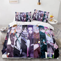 Japan Anime Demon Slayer Bedding Set Cosplay Duvet Cover Bed Sets (Online Order Only)