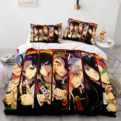 Japan Anime Demon Slayer Bedding Set Cosplay Duvet Cover Bed Sets (Online Order Only)