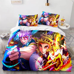 Japan Anime Demon Slayer Bedding Set Cosplay Duvet Cover Bed Sets (Online Order Only)