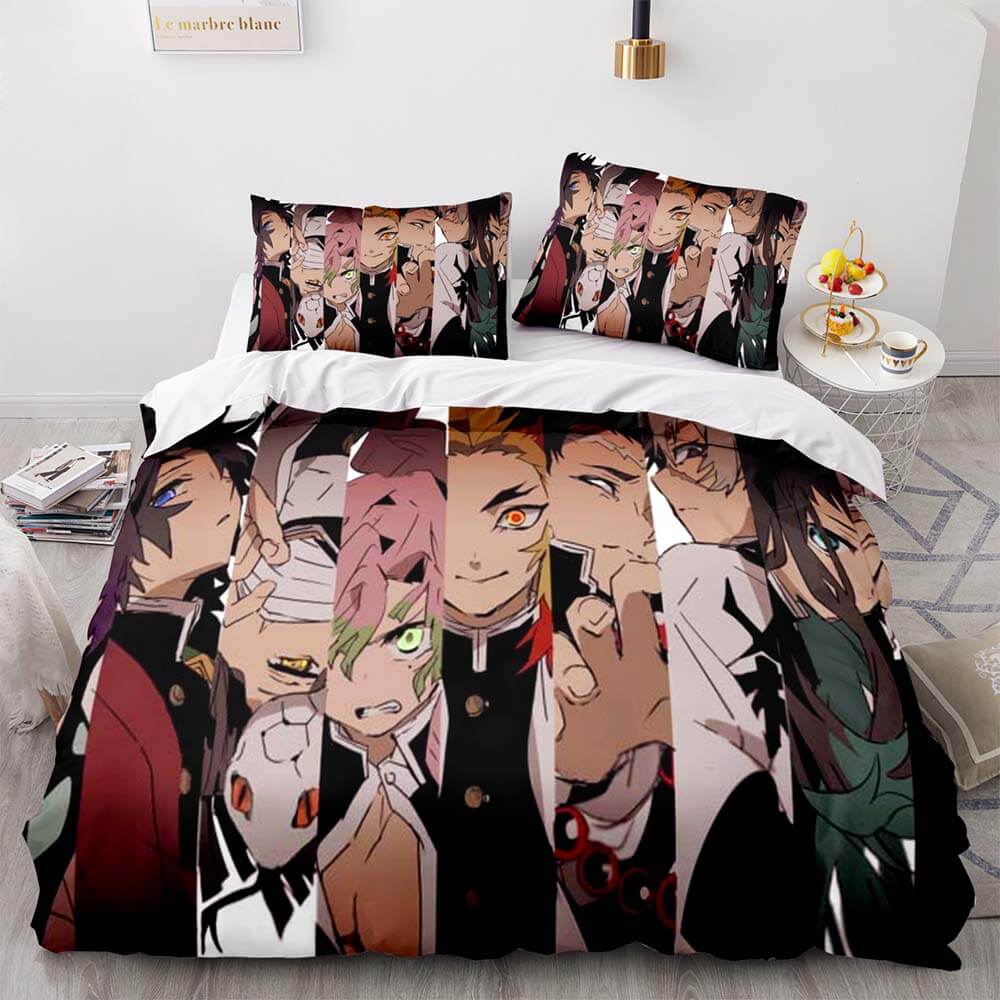 Japan Anime Demon Slayer Bedding Set Cosplay Duvet Cover Bed Sets (Online Order Only)