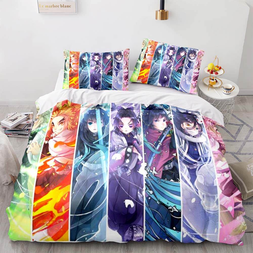 Japan Anime Demon Slayer Bedding Set Cosplay Duvet Cover Bed Sets (Online Order Only)