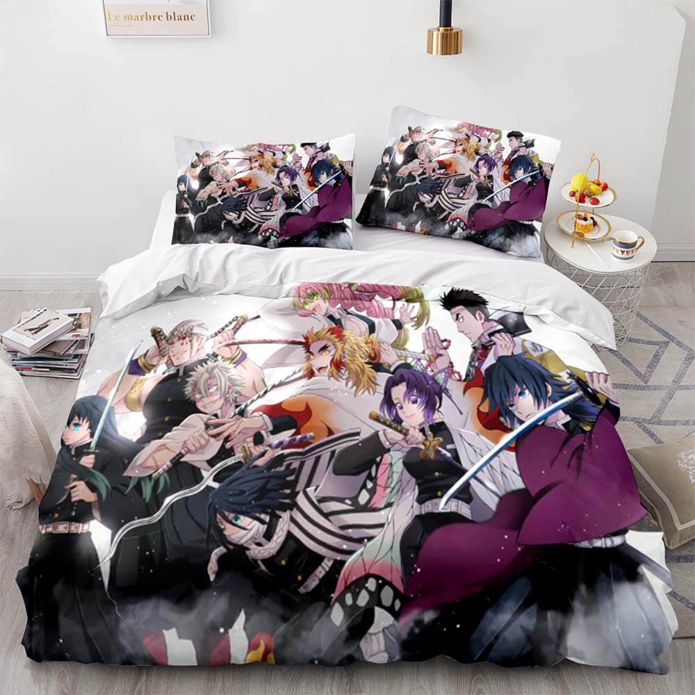Japan Anime Demon Slayer Bedding Set Cosplay Duvet Cover Bed Sets (Online Order Only)