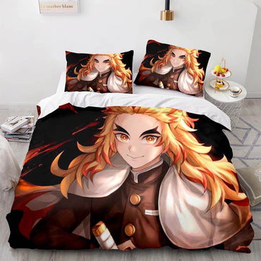 Japan Anime Demon Slayer Bedding Set Cosplay Quilt Cover Without Filler (Online Order Only)