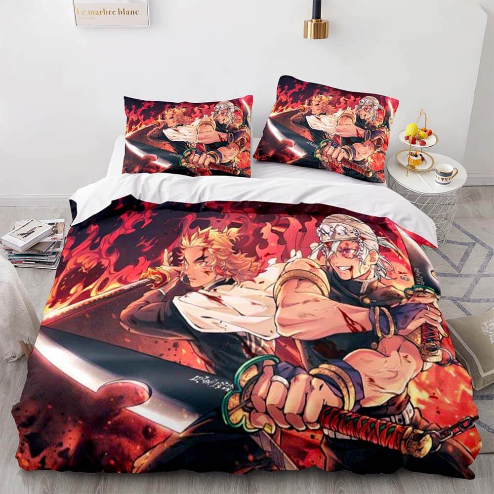 Japan Anime Demon Slayer Bedding Set Cosplay Quilt Cover Without Filler (Online Order Only)