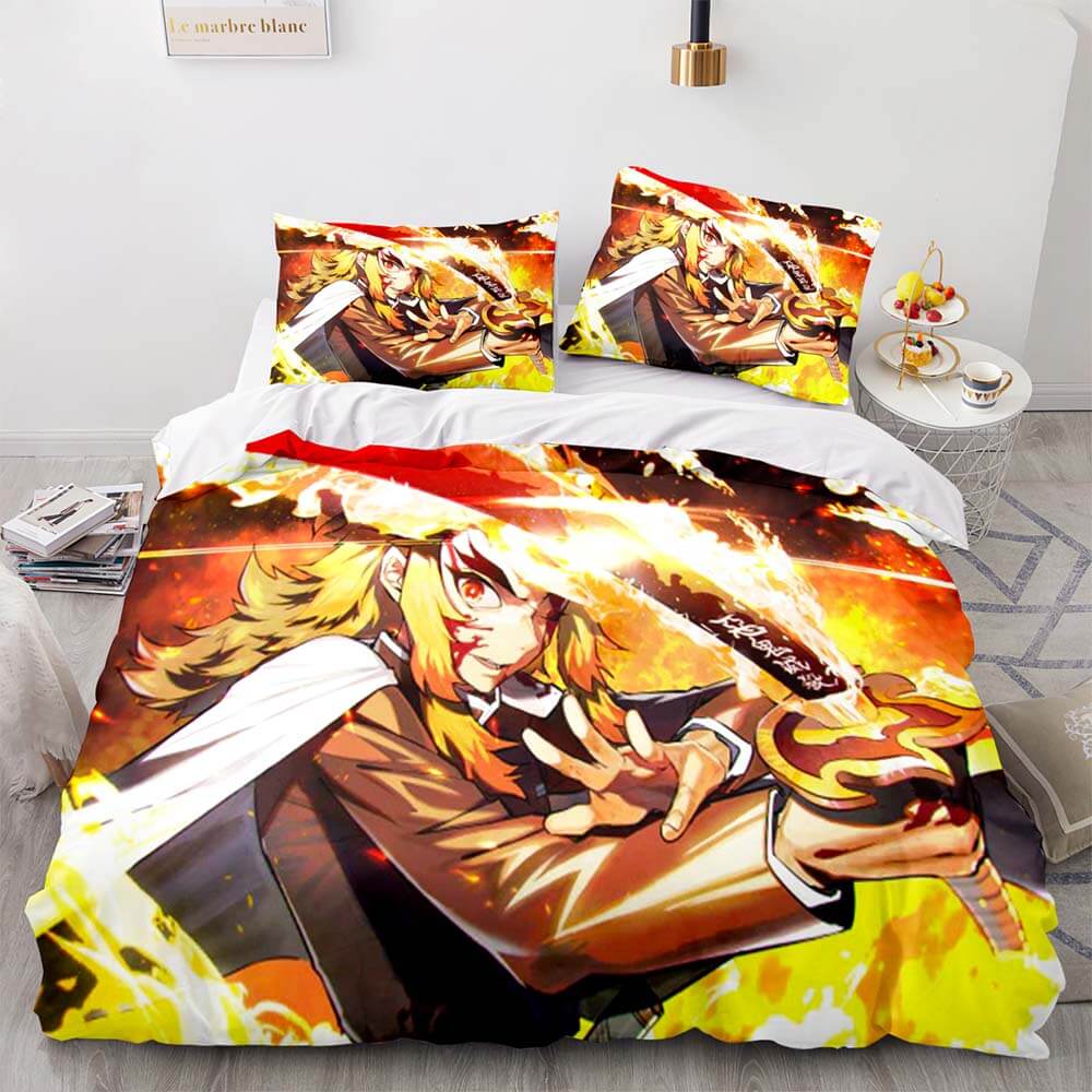 Japan Anime Demon Slayer Bedding Set Cosplay Quilt Cover Without Filler (Online Order Only)