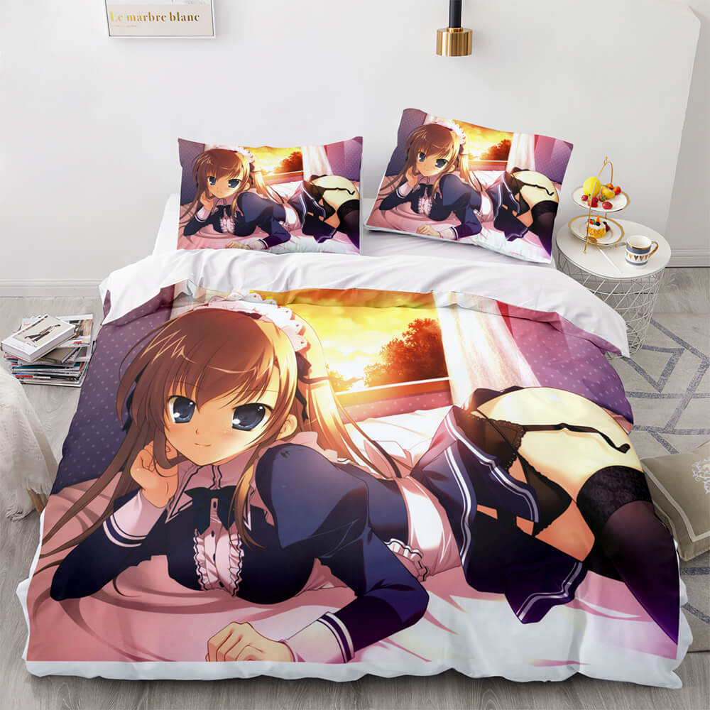 Japan Anime Maid Cosplay Bedding Sets Quilt Covers Without Filler (Online Order Only)