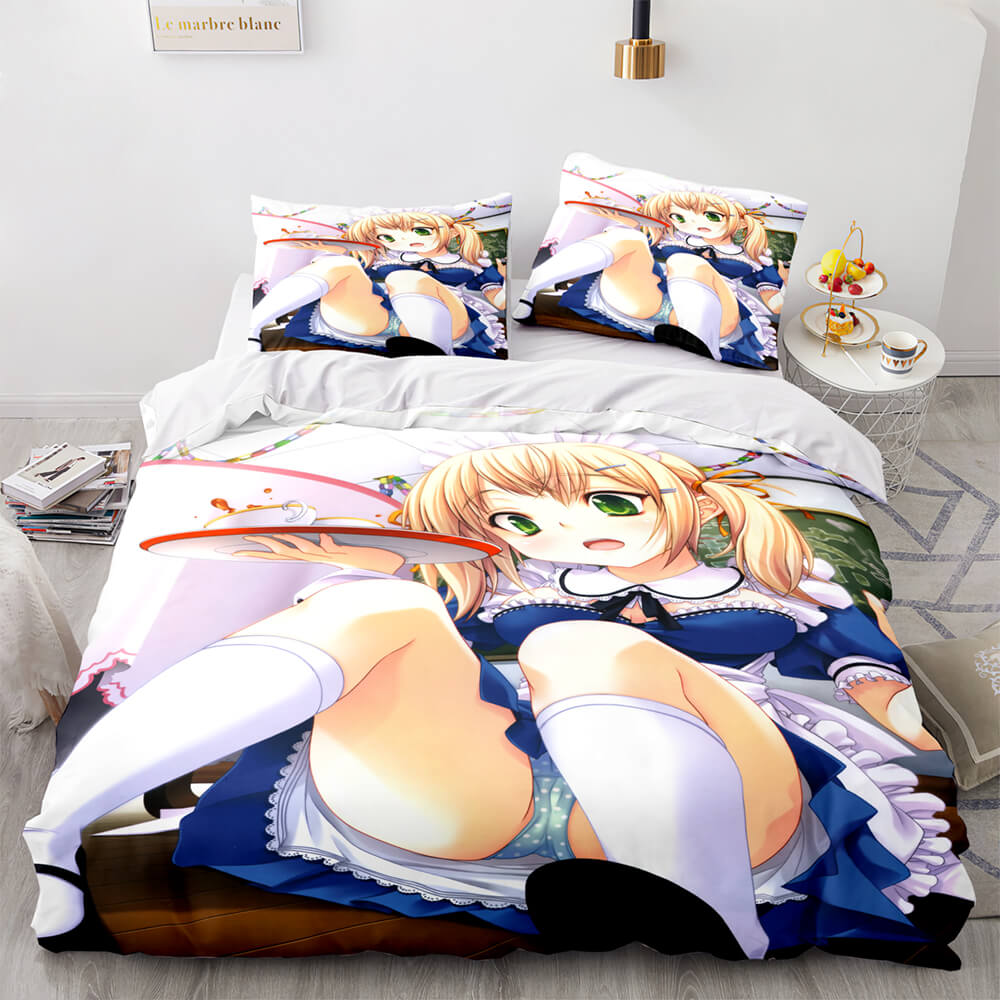 Japan Anime Maid Cosplay Bedding Sets Quilt Covers Without Filler (Online Order Only)