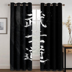 Japan Bushido Curtains Blackout Window Treatments Drapes for Room Decor (Online Order Only)