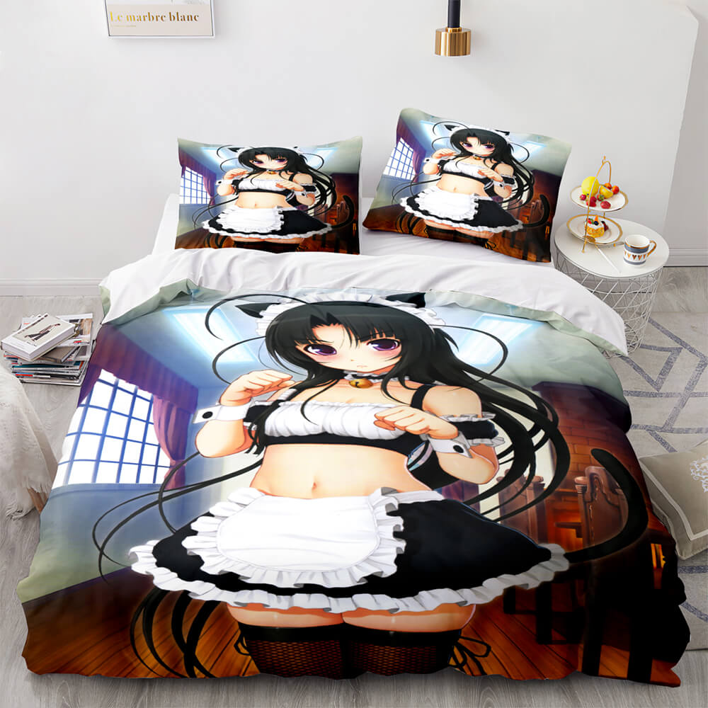 Japan Maid Bedding Set Cosplay Quilt Covers Room Decoration (Online Order Only)