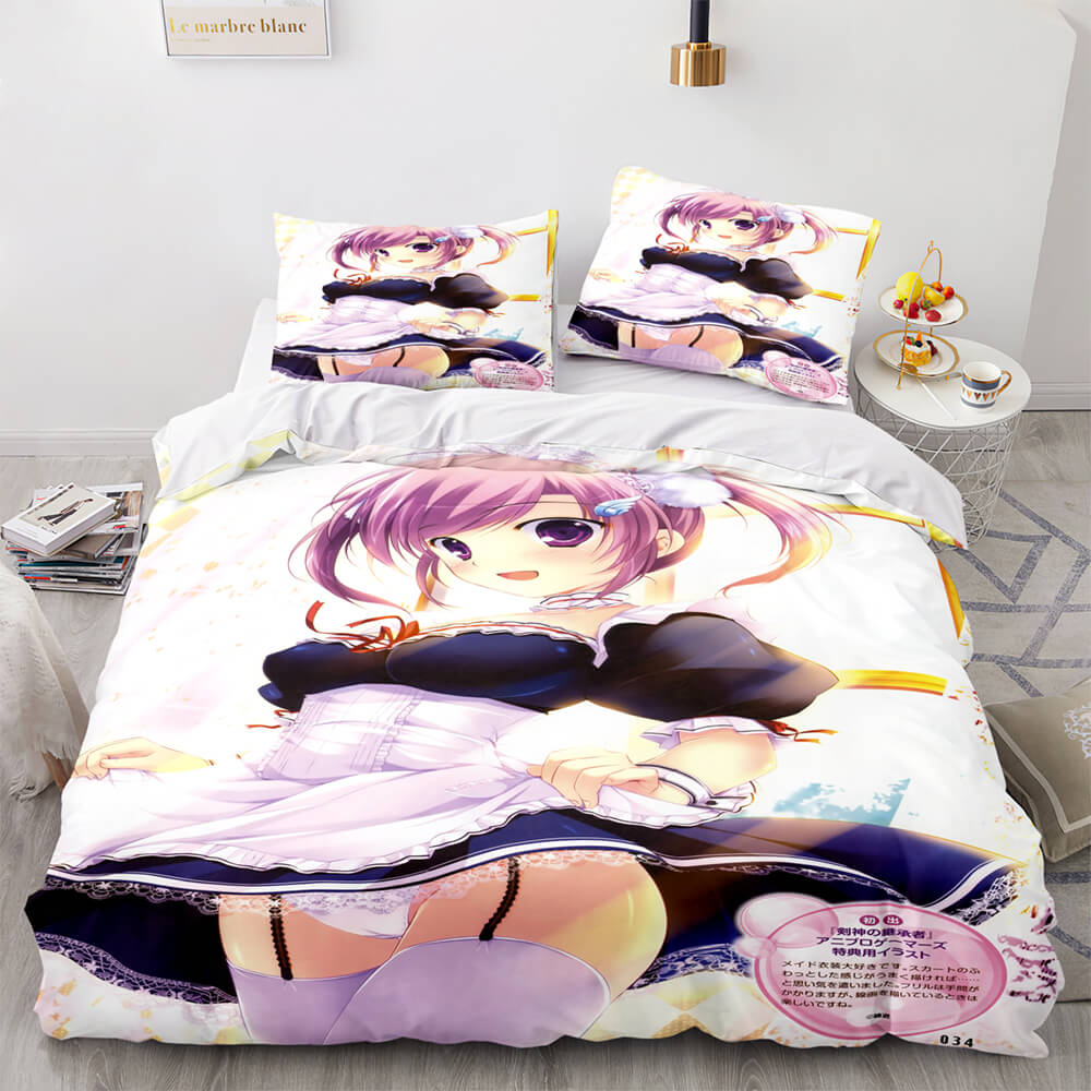 Japan Maid Bedding Set Cosplay Quilt Covers Room Decoration (Online Order Only)