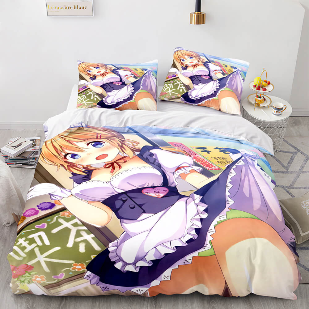 Japan Maid Bedding Set Cosplay Quilt Covers Room Decoration (Online Order Only)