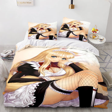Japan Maid Bedding Set Cosplay Quilt Covers Room Decoration (Online Order Only)