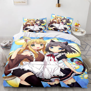 Japan Maid Cute Loli Cosplay Bedding Set Quilt Covers Without Filler (Online Order Only)