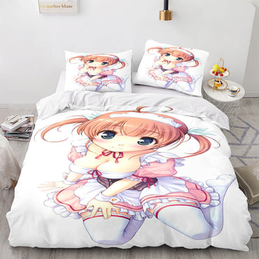 Japan Maid Cute Loli Cosplay Bedding Set Quilt Covers Without Filler (Online Order Only)