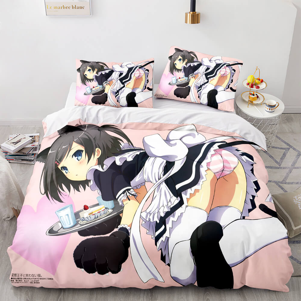 Japan Sexy Lady Maid Cosplay Bedding Set Quilt Covers Without Filler (Online Order Only)