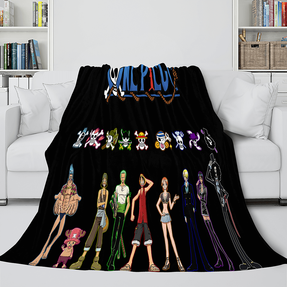 Japanese Cartoon ONE PIECE Throw Flannel Blanket Soft Cozy Bedding Use (Online Order Only)