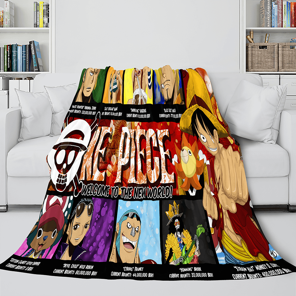 Japanese Cartoon ONE PIECE Throw Flannel Blanket Soft Cozy Bedding Use (Online Order Only)
