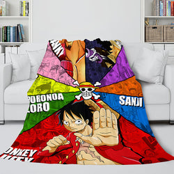 Japanese Cartoon ONE PIECE Throw Flannel Blanket Soft Cozy Bedding Use (Online Order Only)