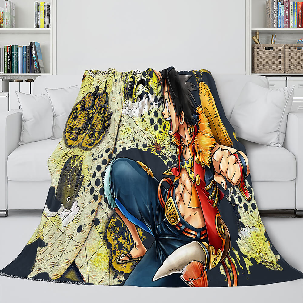 Japanese Cartoon ONE PIECE Throw Flannel Blanket Soft Cozy Bedding Use (Online Order Only)