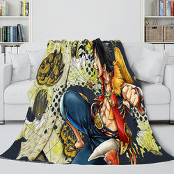 Japanese Cartoon ONE PIECE Throw Flannel Blanket Soft Cozy Bedding Use (Online Order Only)