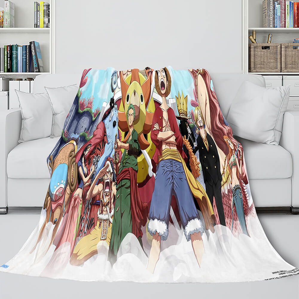 Japanese Cartoon ONE PIECE Throw Flannel Blanket Soft Cozy Bedding Use (Online Order Only)