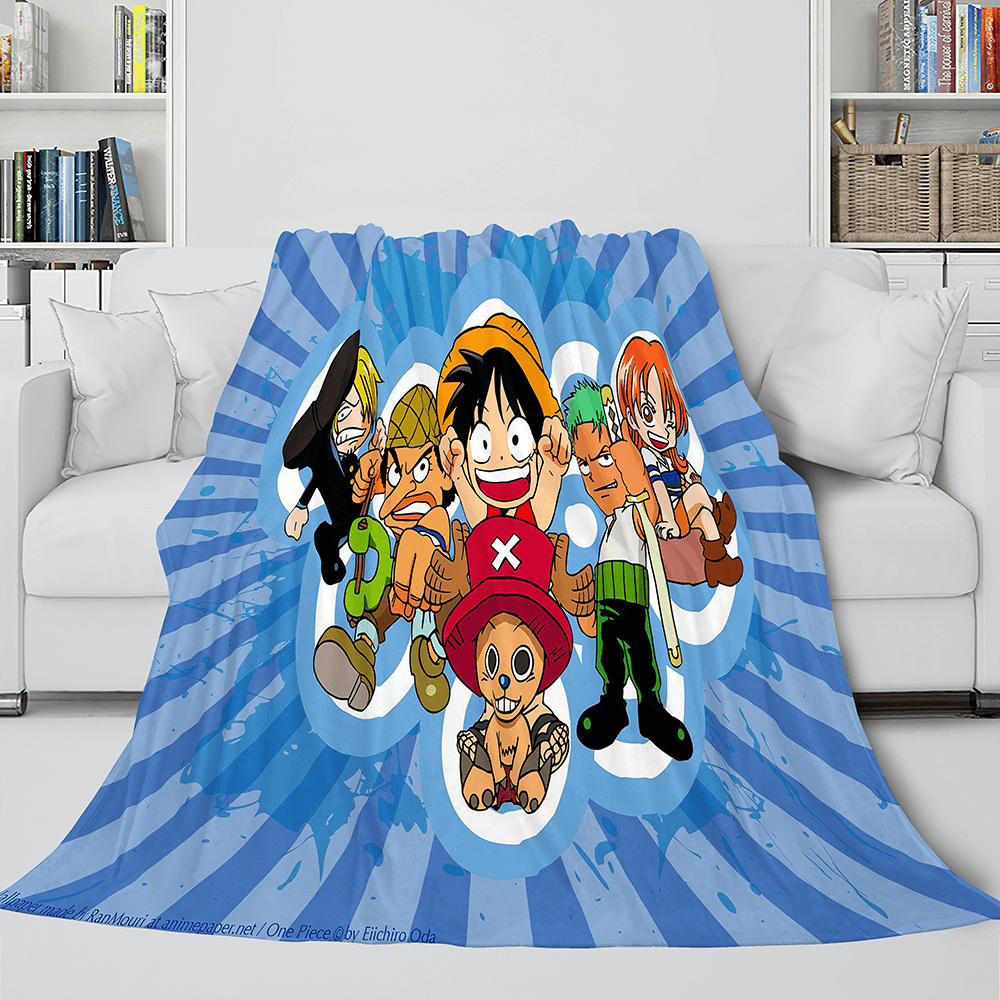 Japanese Cartoon ONE PIECE Throw Flannel Blanket Soft Cozy Bedding Use (Online Order Only)