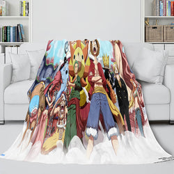 Japanese Cartoon ONE PIECE Throw Flannel Blanket Soft Cozy Bedding Use (Online Order Only)