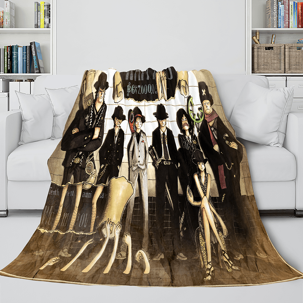 Japanese Cartoon ONE PIECE Throw Flannel Blanket Soft Cozy Bedding Use (Online Order Only)