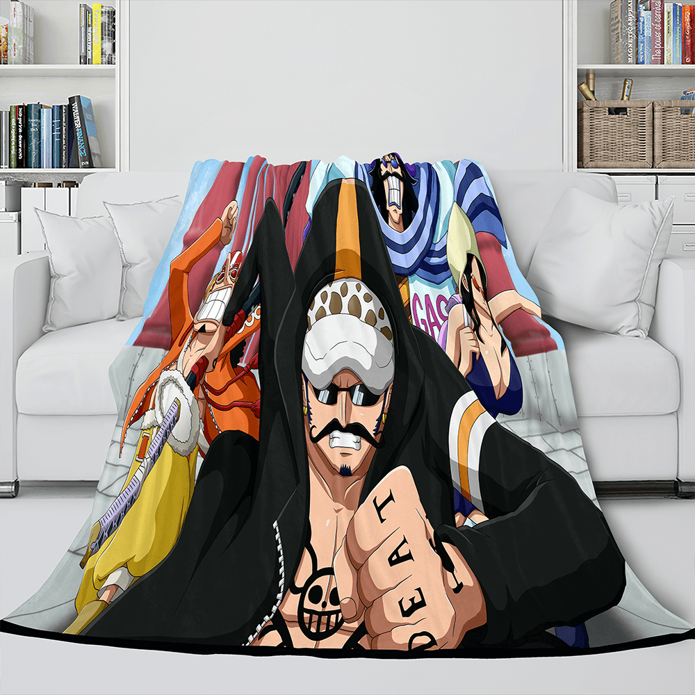 Japanese Cartoon ONE PIECE Throw Flannel Blanket Soft Cozy Bedding Use (Online Order Only)