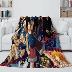 Japanese Cartoon ONE PIECE Throw Flannel Blanket Soft Cozy Bedding Use (Online Order Only)