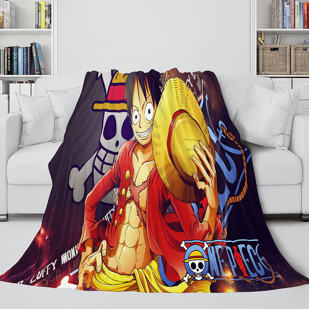 Japanese Cartoon ONE PIECE Throw Flannel Blanket Soft Cozy Bedding Use (Online Order Only)