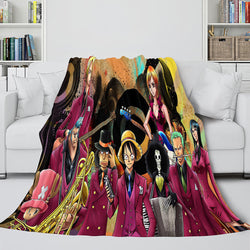 Japanese Cartoon ONE PIECE Throw Flannel Blanket Soft Cozy Bedding Use (Online Order Only)