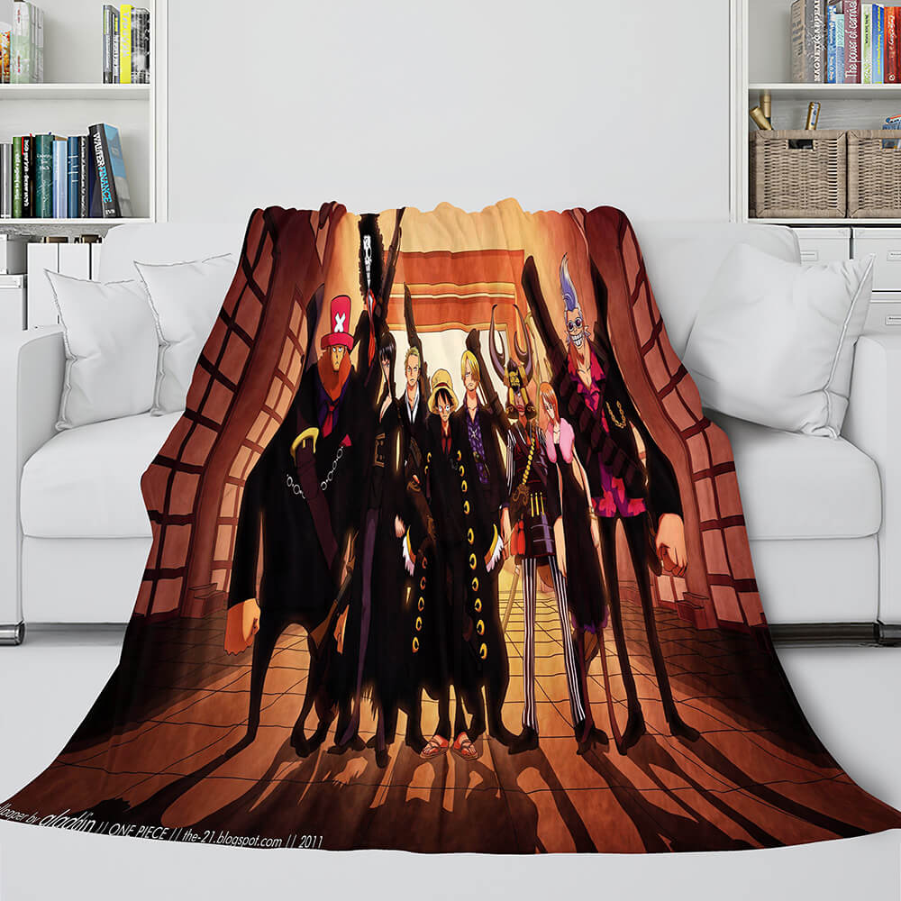 Japanese Cartoon ONE PIECE Throw Flannel Blanket Soft Cozy Bedding Use (Online Order Only)
