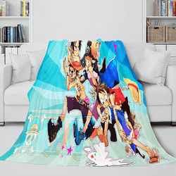 Japanese Cartoon ONE PIECE Throw Flannel Blanket Soft Cozy Bedding Use (Online Order Only)