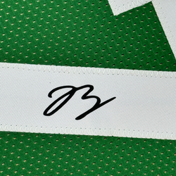 Framed Facsimile Autographed Jaylen Brown 35x39 Boston Green Reprint Laser Auto Basketball Jersey (ONLINE ORDER ONLY)