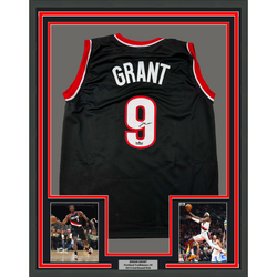 Framed Facsimile Autographed Jerami Grant 35x39 Portland Black Reprint Laser Auto Basketball Jersey (ONLINE ORDER ONLY)