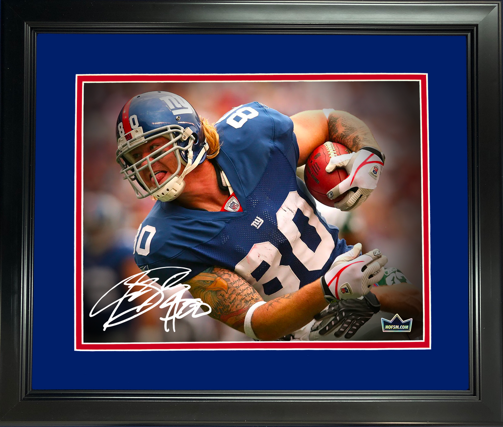 Framed Jeremy Shockey New York Giants Facsimile Laser Engraved Signature Auto 11"x14" Football Photo HOFSM Holo (ONLINE ORDER ONLY)