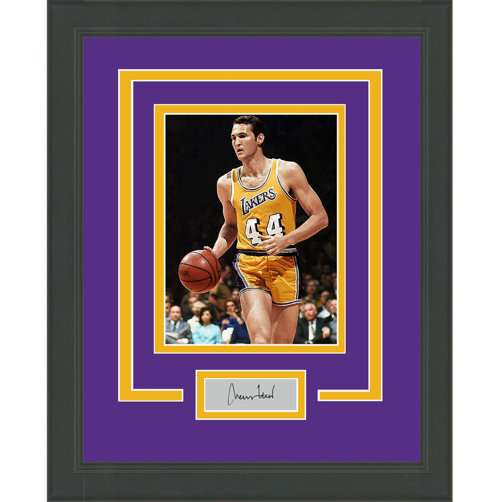 Framed Jerry West Facsimile Laser Engraved Signature Auto Los Angeles Lakers 11x14 Basketball Photo (ONLINE ORDER ONLY)