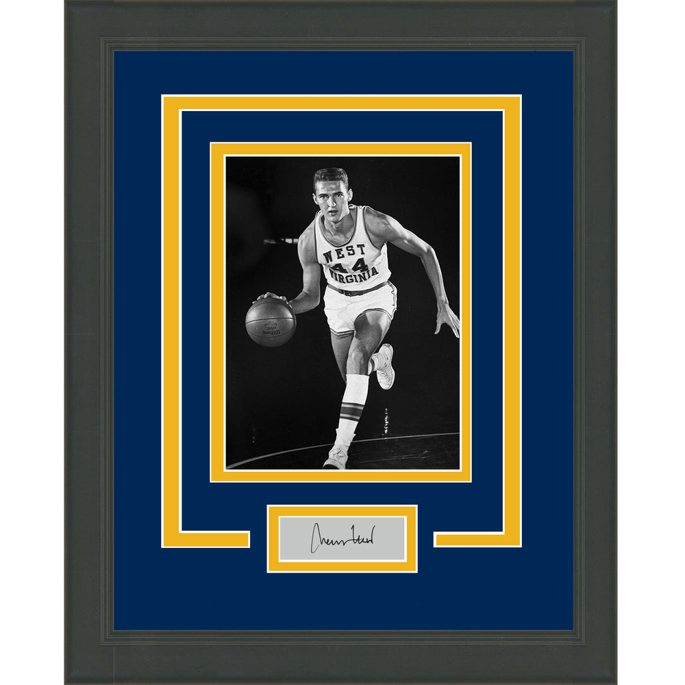 Framed Jerry West Facsimile Laser Engraved Signature Auto West Virginia Mountaineers 11x14 Basketball Photo (ONLINE ORDER ONLY)