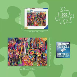 Jeweled Jungle 500 Large Piece Jigsaw Puzzle Ravensburger