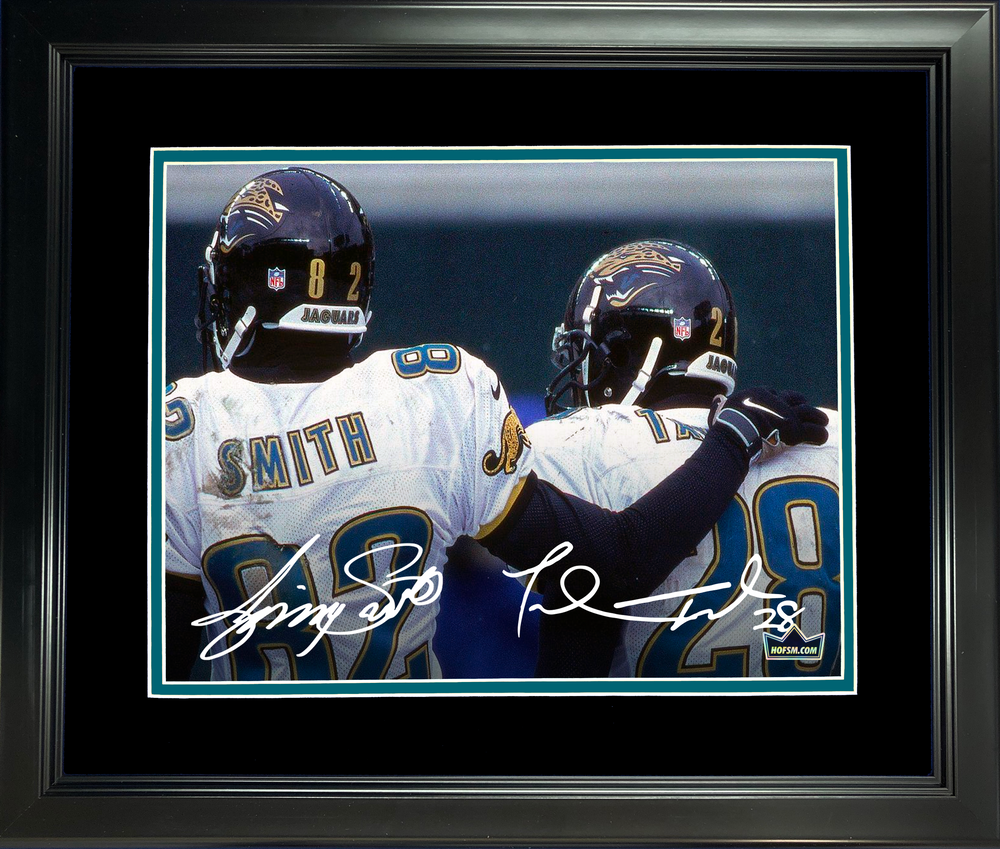 Framed Jimmy Smith & Fred Taylor Dual Facsimile Laser Engraved Signature Auto Jacksonville Jaguars 11"x14" Football Photo HOFSM Holo (ONLINE ORDER ONLY)