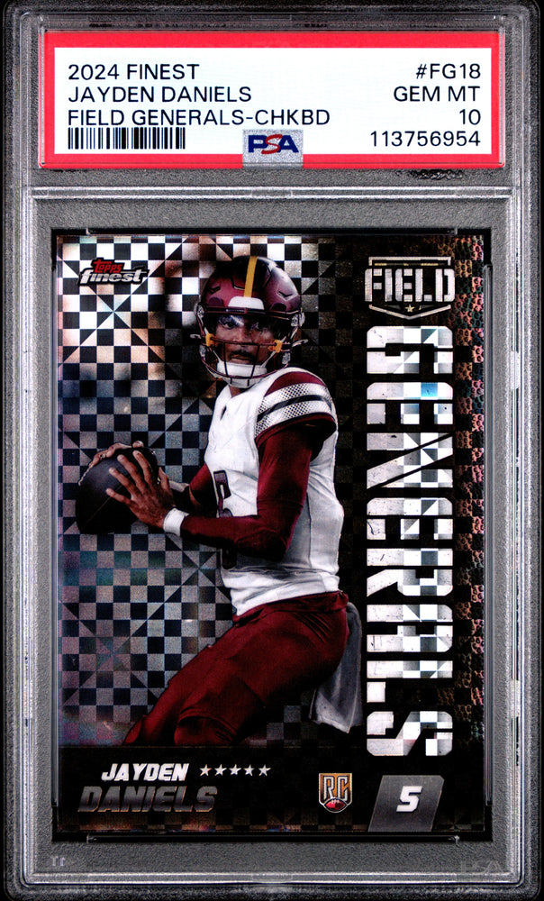 Graded 2024 Topps Finest Jayden Daniels #FG18 Field General Checkerboard Rookie RC Football Card PSA 10 Gem Mint (ONLINE ORDER ONLY)